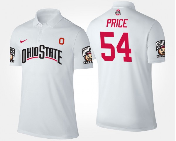 Ohio State Buckeyes Billy Price Men's #54 White College Football Polo 2404MFPZ3